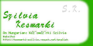 szilvia kesmarki business card